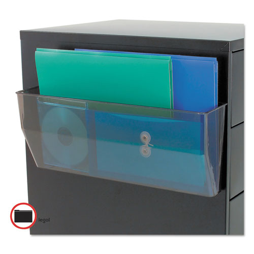 Image of deflecto® 50102 Magnetic DocuPocket Wall File, Legal/Letter Size, 15" x 3" x 6.38", Smoke