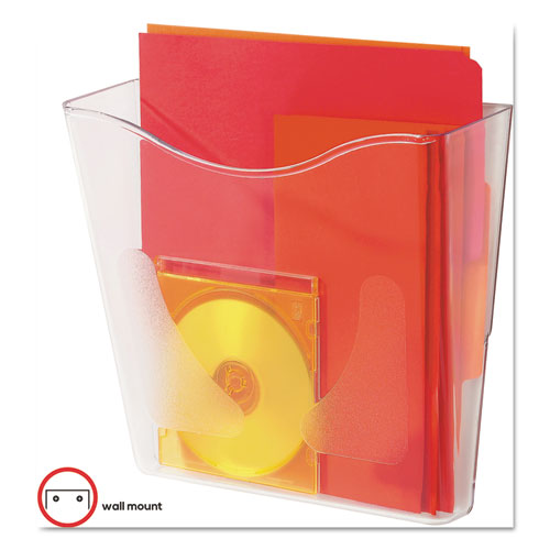 Image of deflecto® 63001 Euro-Style DocuPocket Portrait Wall File, A4/Legal/Letter/Magazine/Portfolio Size, 10.25" x 4" x 10", Clear