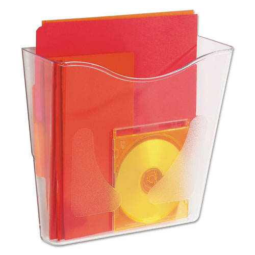 Image of deflecto® 63001 Euro-Style DocuPocket Portrait Wall File, A4/Legal/Letter/Magazine/Portfolio Size, 10.25" x 4" x 10", Clear