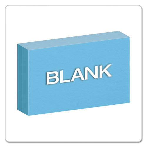 Image of Oxford 7320BLU Unruled Index Cards, 3 X 5, Blue, 100/pack