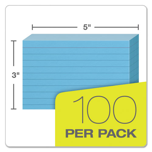 Image of Oxford 7321 BLU Ruled Index Cards, 3 X 5, Blue, 100/pack