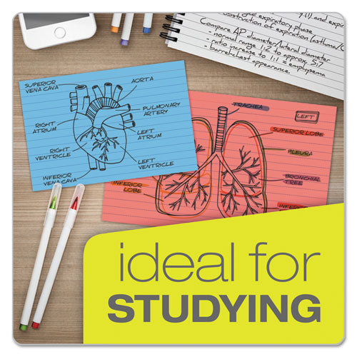 Image of Oxford 7321 BLU Ruled Index Cards, 3 X 5, Blue, 100/pack