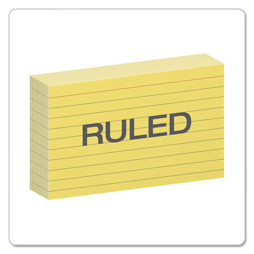 Image of Oxford 7321 CAN Ruled Index Cards, 3 X 5, Canary, 100/pack