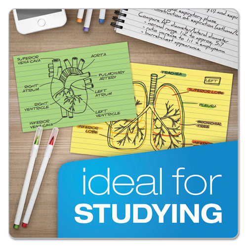 Image of Oxford 7321 CAN Ruled Index Cards, 3 X 5, Canary, 100/pack