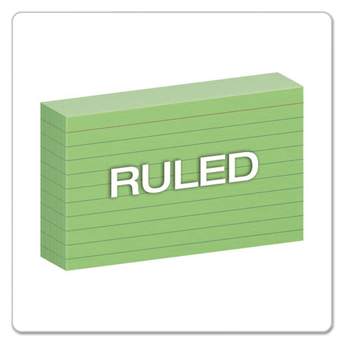 Image of Oxford 7321 GRE Ruled Index Cards, 3 X 5, Green, 100/pack