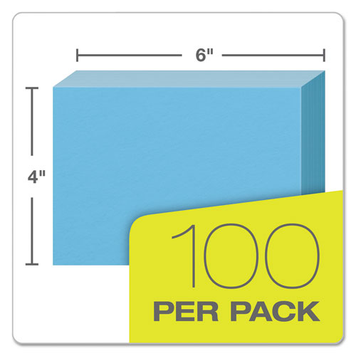 Image of Oxford 7420 BLU Unruled Index Cards, 4 X 6, Blue, 100/pack