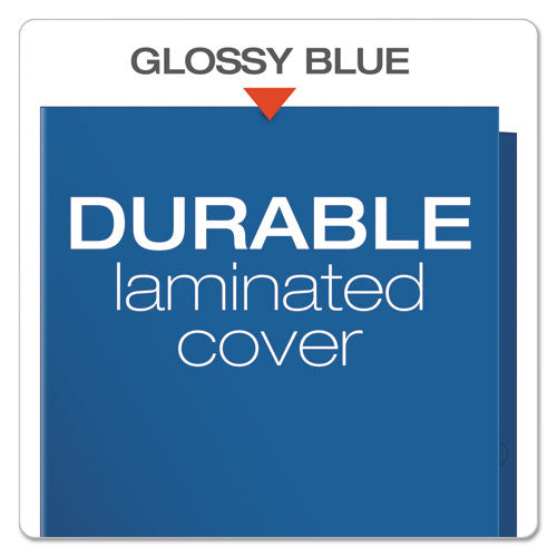 Image of Oxford High Gloss Laminated Paperboard Folder, 100-Sheet Capacity, 11 X 8.5, Blue, 25/box