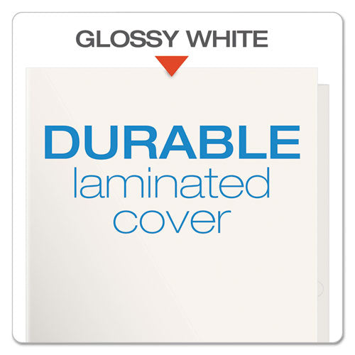 Image of Oxford High Gloss Laminated Paperboard Folder, 100-Sheet Capacity, 11 X 8.5, White, 25/box