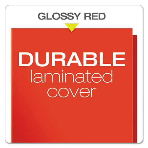 Image of Oxford High Gloss Laminated Paperboard Folder, 100-Sheet Capacity, 11 X 8.5, Red, 25/box