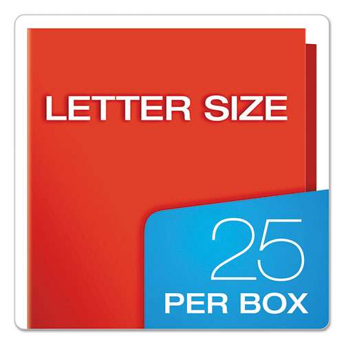 Image of Oxford High Gloss Laminated Paperboard Folder, 100-Sheet Capacity, 11 X 8.5, Red, 25/box