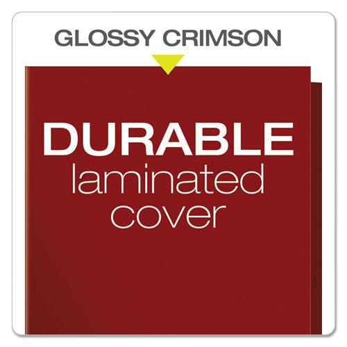 Image of Oxford High Gloss Laminated Paperboard Folder, 100-Sheet Capacity, 11 X 8.5, Crimson, 25/box