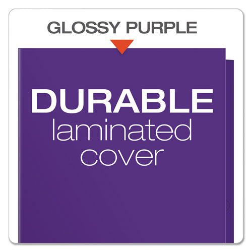 Image of Oxford High Gloss Laminated Paperboard Folder, 100-Sheet Capacity, 11 X 8.5, Purple, 25/box
