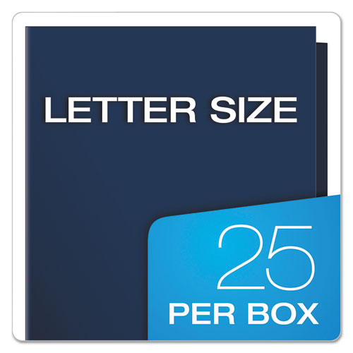 Image of Oxford High Gloss Laminated Paperboard Folder, 100-Sheet Capacity, 11 X 8.5, Navy, 25/box