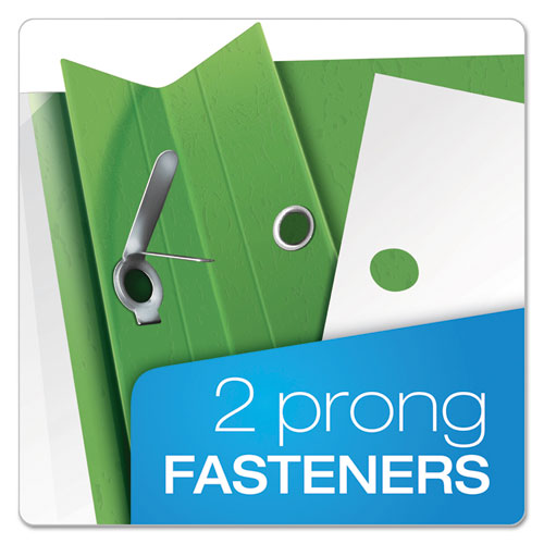 Image of Oxford 55807EE Clear Front Standard Grade Report Cover, Three-Prong Fastener, 0.5" Capacity, 8.5 X 11, Clear/green, 25/box