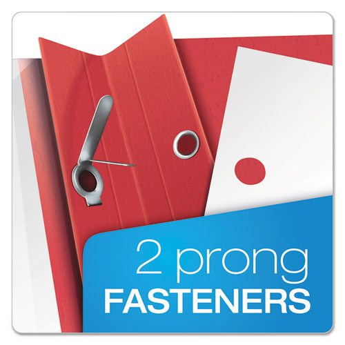 Image of Oxford 55811EE Clear Front Standard Grade Report Cover, Three-Prong Fastener, 0.5" Capacity, 8.5 X 11, Clear/red, 25/box