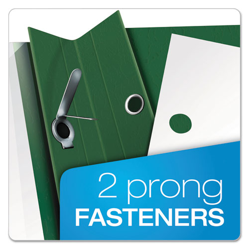 Image of Oxford 55856EE Clear Front Report Cover, Three-Prong Fastener, 0.5" Capacity, 8.5 X 11, Clear/ Hunter Green, 25/box