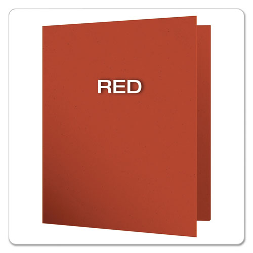 Image of Oxford 78511 Earthwise by Oxford 100% Recycled Twin-Pocket Folder, Accommodates (100) 11 x 8.5 Sheets, Red, 25/Box