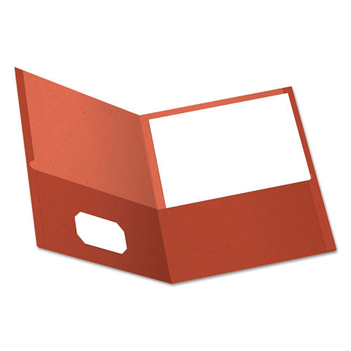 Image of Oxford 78511 Earthwise by Oxford 100% Recycled Twin-Pocket Folder, Accommodates (100) 11 x 8.5 Sheets, Red, 25/Box