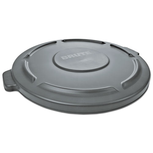 Image of Rubbermaid® Commercial FG265400GRAY BRUTE Self-Draining Flat Top Lids for 55 gal Round BRUTE Containers, 26.75" Diameter, Gray