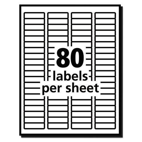 Image of Avery® 5967 White Address Labels W/ Sure Feed Technology For Laser Printers, Laser Printers, 0.5 X 1.75, White, 80/sheet, 250 Sheets/box