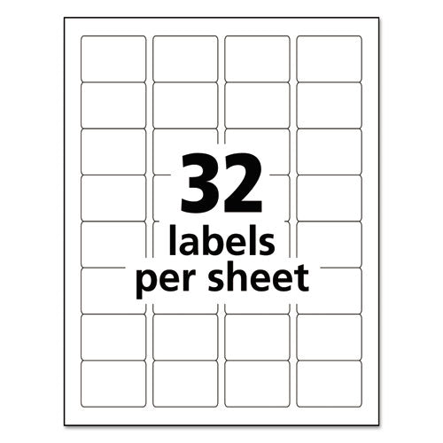 Image of Avery® 06576 Durable Permanent Id Labels With Trueblock Technology, Laser Printers, 1.25 X 1.75, White, 32/sheet, 50 Sheets/pack