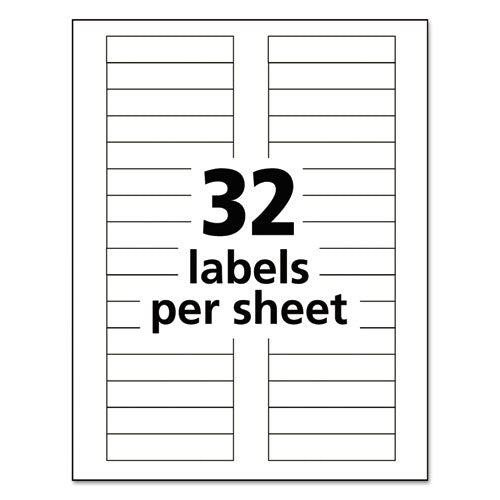 Image of Avery® 06577 Durable Permanent Id Labels With Trueblock Technology, Laser Printers, 0.63 X 3, White, 32/sheet, 50 Sheets/pack
