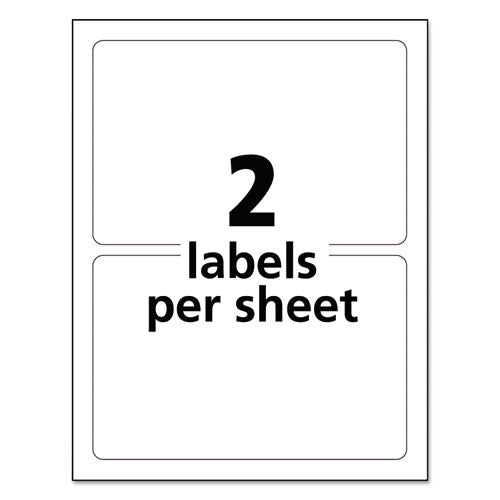Image of Avery® 06579 Durable Permanent Id Labels With Trueblock Technology, Laser Printers, 5 X 8.13, White, 2/sheet, 50 Sheets/pack