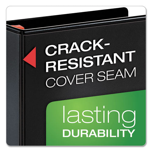 Image of Cardinal® 26331 XtraLife ClearVue Non-Stick Slant-D Ring Binder, 3 Rings, 3" Capacity, 11 x 8.5, Black