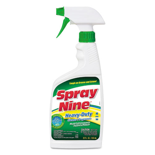 Image of Spray Nine® 26825 Heavy Duty Cleaner/degreaser/disinfectant, Citrus Scent, 22 Oz Trigger Spray Bottle, 12/carton