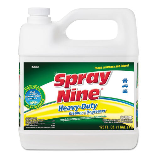 Image of Spray Nine® 26801 Heavy Duty Cleaner/Degreaser/Disinfectant, Citrus Scent, 1 Gallon Bottle, 4/Carton