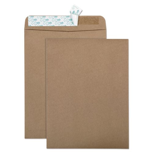 Image of Quality Park Recycled Brown Kraft Redi-Strip Envelope, #10 1/2, Cheese Blade Flap, Redi-Strip Closure, 9 x 12, Brown Kraft, 100/Box