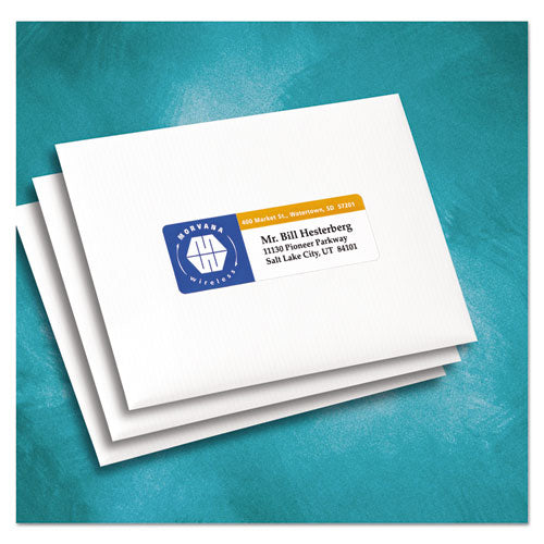 Image of Avery® 06879 Vibrant Laser Color-Print Labels w/ Sure Feed, 1.25 x 3.75, White, 300/Pack