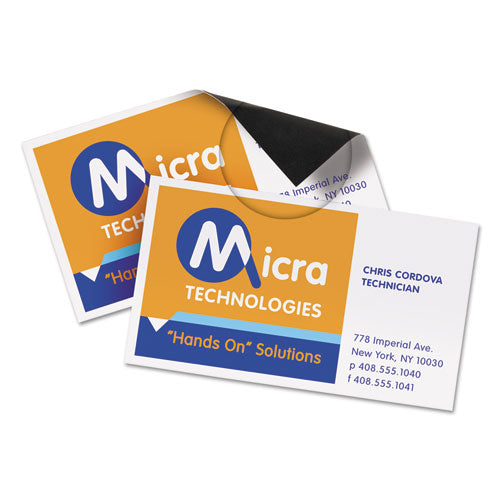 Image of Avery® 08374 Magnetic Business Cards, Inkjet, 2 x 3.5, White, 10 Cards/Sheet, 3 Sheets/Pack