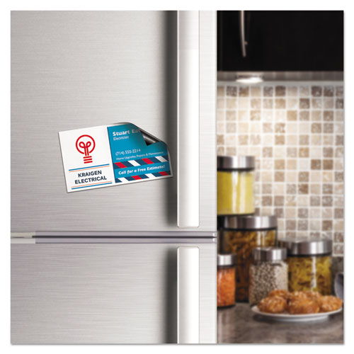 Image of Avery® 08374 Magnetic Business Cards, Inkjet, 2 x 3.5, White, 10 Cards/Sheet, 3 Sheets/Pack