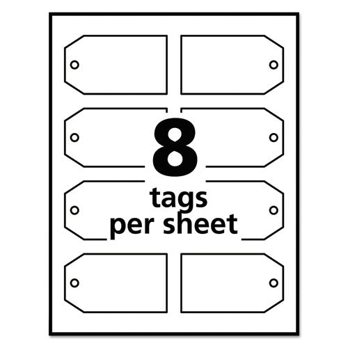 Image of Avery® 22802 Printable Rectangular Tags with Strings, 2 x 3.5, Matte White, 96/Pack