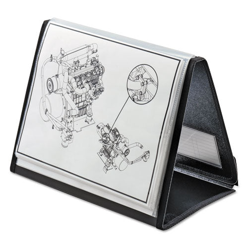 Image of Cardinal® 52132 Showfile Horizontal Display Easel, 20 Letter-Size Sleeves, Black