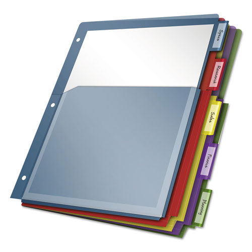 Image of Cardinal® 84012CB Expanding Pocket Index Dividers, 5-Tab, 11 x 8.5, Assorted, 1 Set