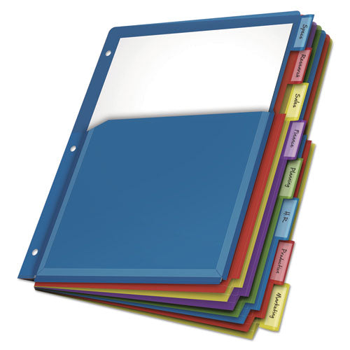 Image of Cardinal® 84013 Expanding Pocket Index Dividers, 8-Tab, 11 x 8.5, Assorted, 1 Set