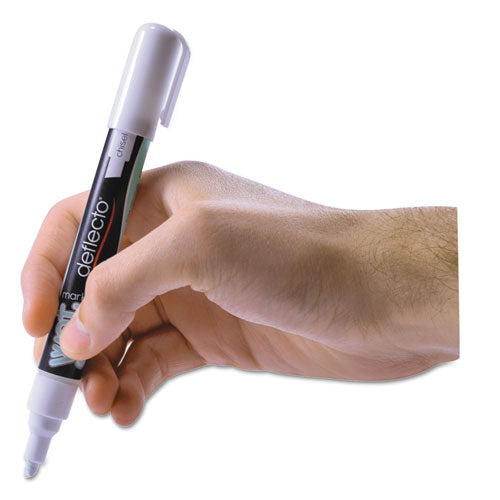 Image of deflecto® SMA510-V4-WT Wet Erase Markers, Medium Chisel Tip, White, 4/pack