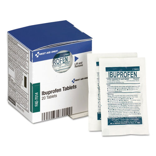 Image of First Aid Only FAE-7014 Over the Counter Pain Relief Medication for First Aid Cabinet, 20 Count