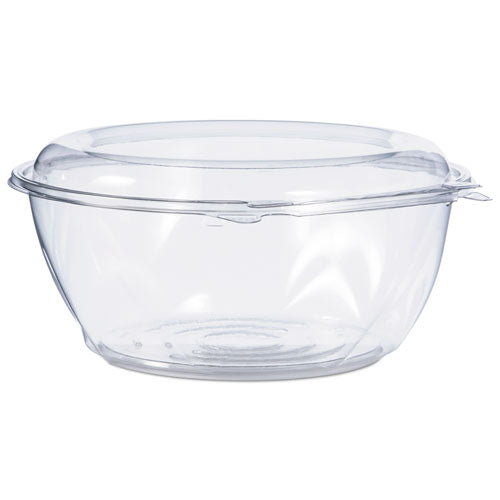 Image of Dart® CTR64BD SafeSeal Tamper-Resistant, Tamper-Evident Bowls with Dome Lid, 64 oz, 8.9" Diameter x 4" h, Clear, Plastic, 100/Carton
