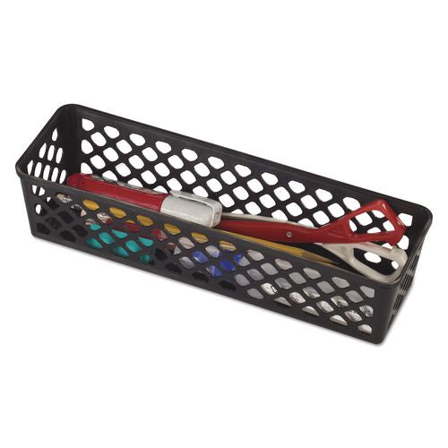 Image of Officemate 26200 Recycled Supply Basket, Plastic, 10.13 x 3.06 x 2.38, Black, 3/Pack