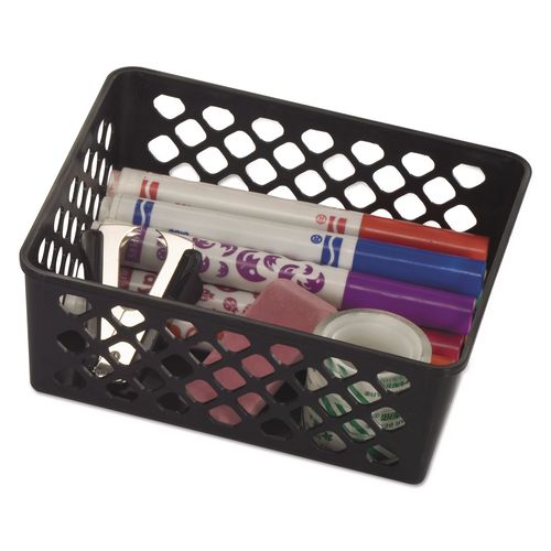 Image of Officemate Recycled Supply Basket, Plastic, 6.13 x 5 x 2.38, Black, 3/Pack