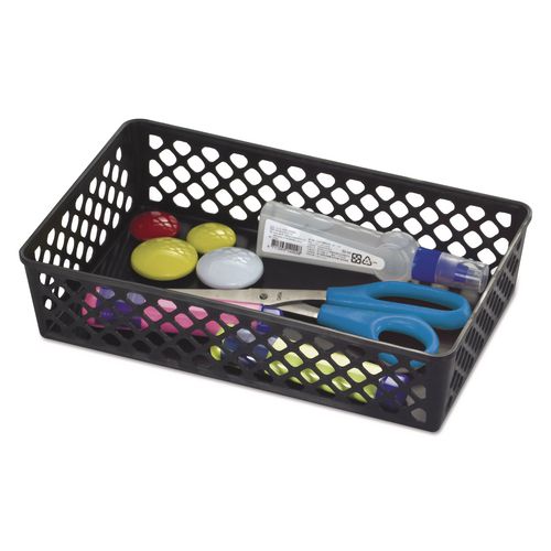 Image of Officemate 26202 Recycled Supply Basket, Plastic, 10.06 x 6.13 x 2.38, Black, 2/Pack