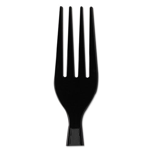 Image of Dixie® FH517 Plastic Cutlery, Heavyweight Fork, Black, 1,000/Carton