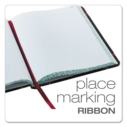 Image of Boorum & Pease® 21-300-R Extra-Durable Bound Book, Single-Page Record-Rule Format, Black/maroon/gold Cover, 10.13 X 7.78 Sheets, 300 Sheets/book