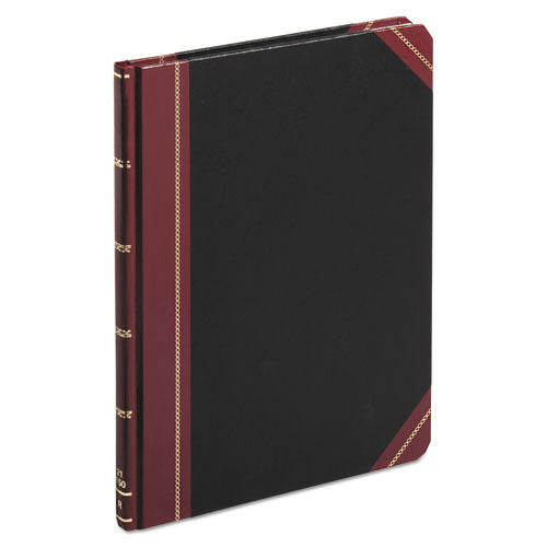 Image of Boorum & Pease® 21-150-R Extra-Durable Bound Book, Single-Page 5-Column Accounting, Black/maroon/gold Cover, 10.13 X 7.78 Sheets, 150 Sheets/book