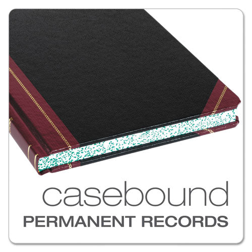 Image of Boorum & Pease® 21-300-R Extra-Durable Bound Book, Single-Page Record-Rule Format, Black/maroon/gold Cover, 10.13 X 7.78 Sheets, 300 Sheets/book