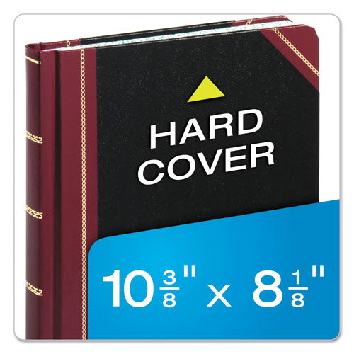 Image of Boorum & Pease® 21-300-R Extra-Durable Bound Book, Single-Page Record-Rule Format, Black/maroon/gold Cover, 10.13 X 7.78 Sheets, 300 Sheets/book