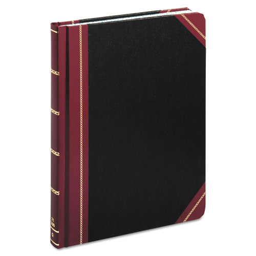 Image of Boorum & Pease® 21-300-R Extra-Durable Bound Book, Single-Page Record-Rule Format, Black/maroon/gold Cover, 10.13 X 7.78 Sheets, 300 Sheets/book